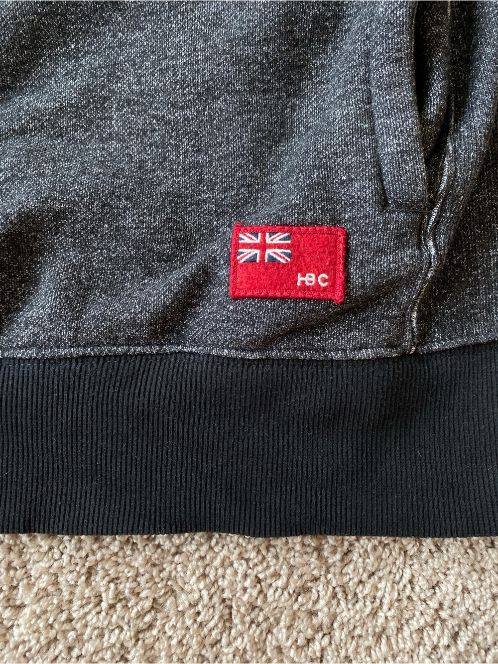 London 2012 Olympic Team Canada HBC 1/4 Zip Sweatshirt Mens XL Heather Black - Picture 6 of 11